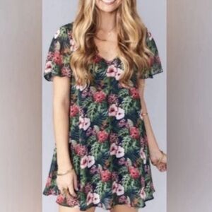 Show Me Your MuMu Kylie Mini Dress Women’s Size XS Floral Hawaiian Hibiscus